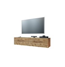 Mueble TV para Pared Color Roble 140x31.5x29.5 cm - 2 Puertas Estilo Moderno.