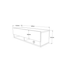 Mueble TV Moderno con 1 Puerta y Estantes en Melamina Color Madera - 100x31.5x29.6cm