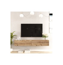 Mueble de TV de Pared moderno Color Roble con 2 Cajones - 180x31.6x29.6 cm.