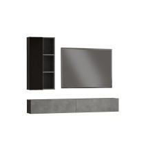 Mueble TV de pared moderno color negro antracita 174,5x27x145cm